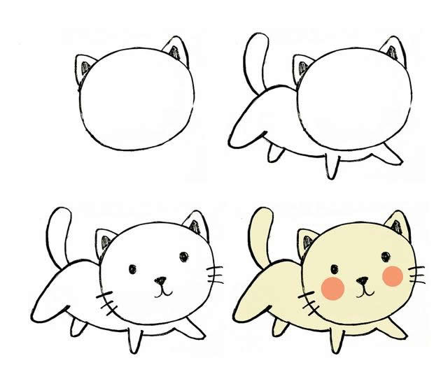 小猫的12种简笔画图片