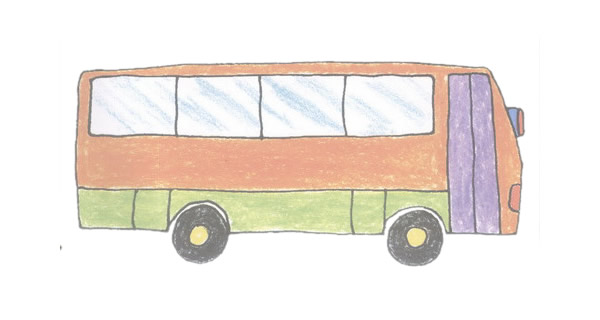 大巴车的简单画法图片
