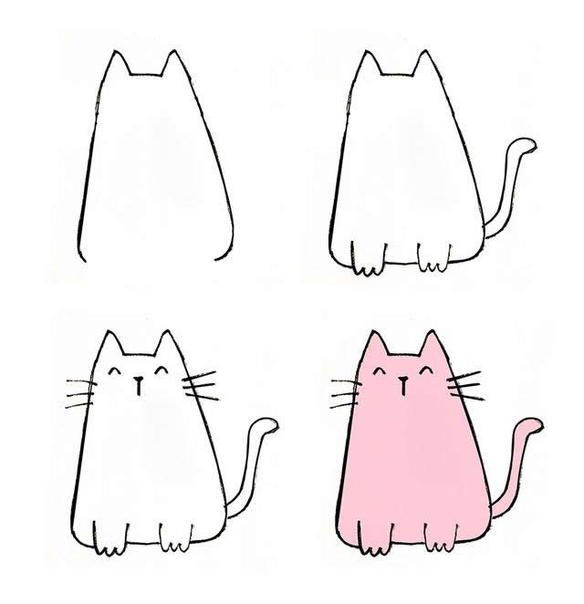 猫咪简笔画步骤简单图片