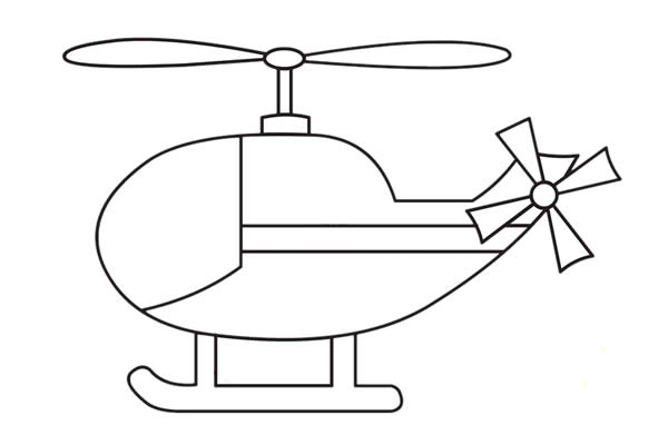 直升机的简笔画画法图片