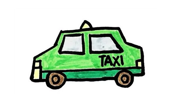 出租车怎么画简单画法图片