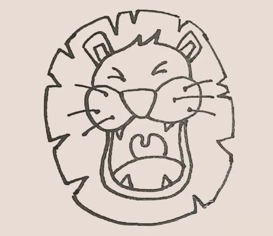 狮子怎么画 霸气 怒吼图片