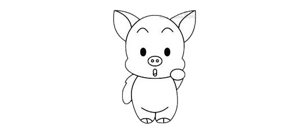 动画人物的简笔画小猪图片