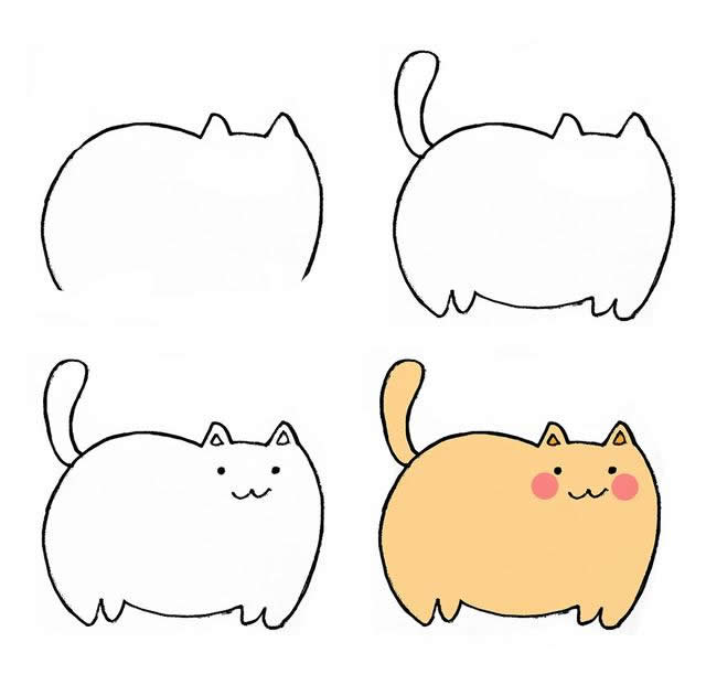 小猫咪简单画法图片