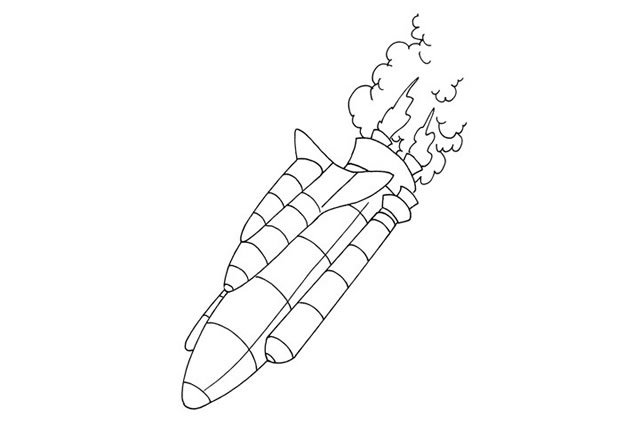 画一画难一点的火箭图片