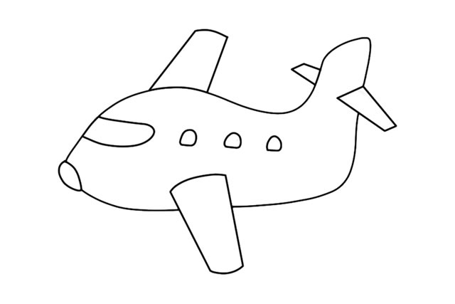 游乐场简笔画小飞机图片