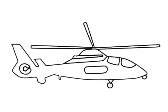 直升飞机简笔画简单画法步骤图片大全