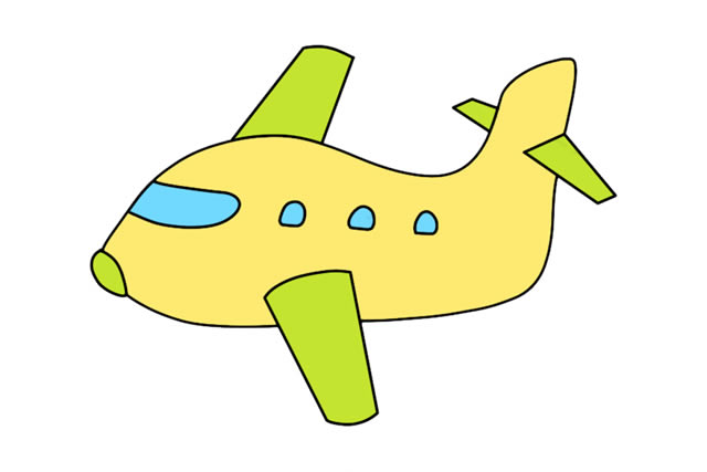 飞机简笔画简单彩色图片