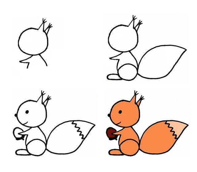 松鼠简笔画简单 画法图片