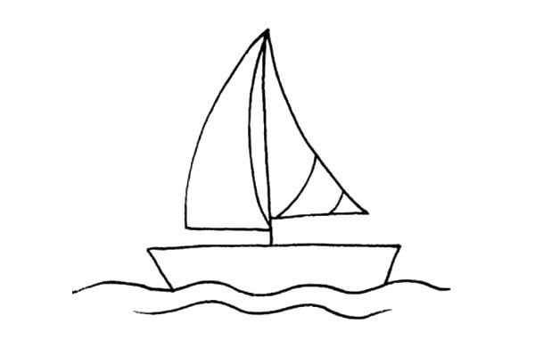 一帆风顺帆船简笔画图片