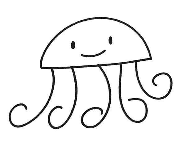 北极霞水母简笔画图片