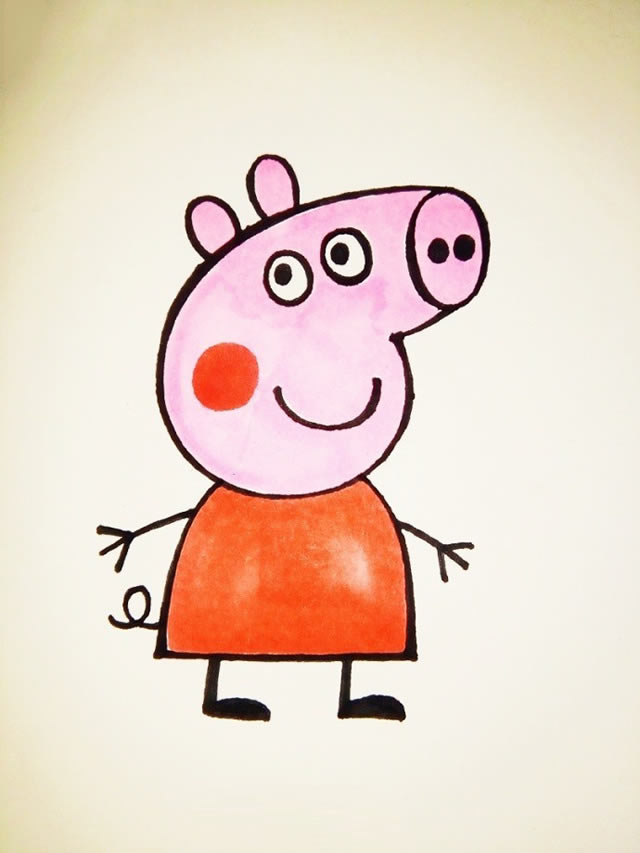 小猪佩奇彩色简笔画图片
