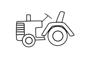 拖拉机简笔画 农耕图片