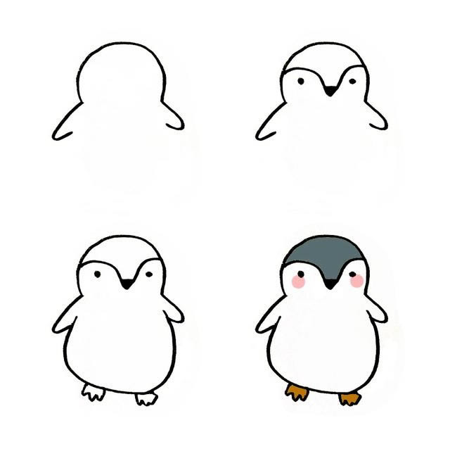 画企鹅最简单的画法图片
