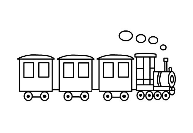 蒸汽火车的简单画法简笔画图片素材