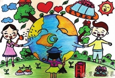 爱护地球妈妈简笔画图片