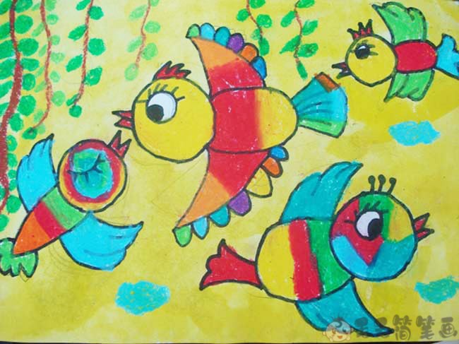二年级下册美术画小鸟图片