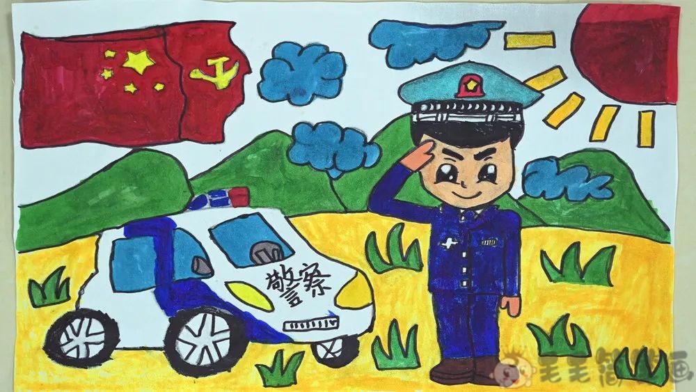 儿童画警察图片