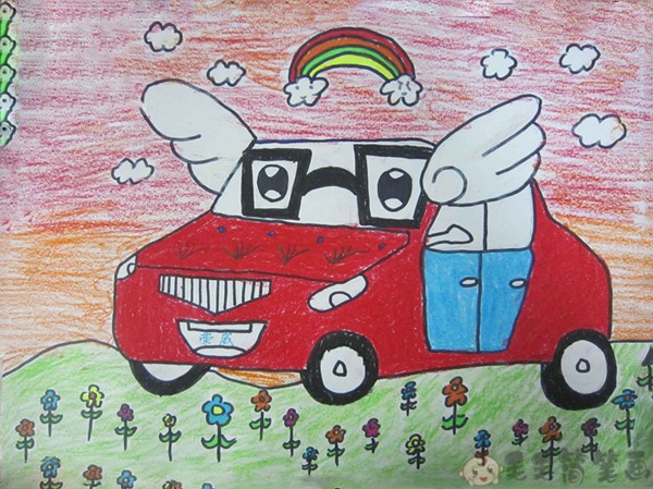 会飞的汽车绘画创意图片