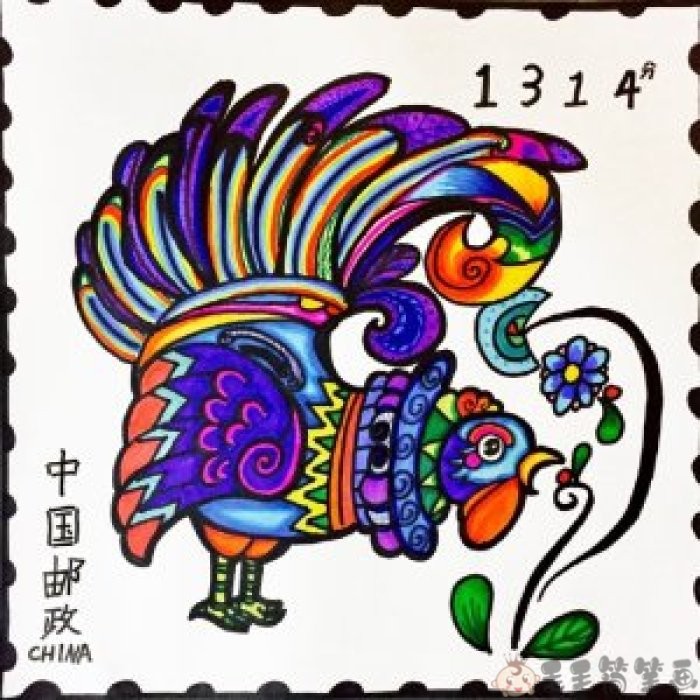 中国邮票画画图片