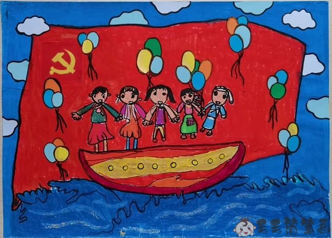 1921年红船事件儿童画图片