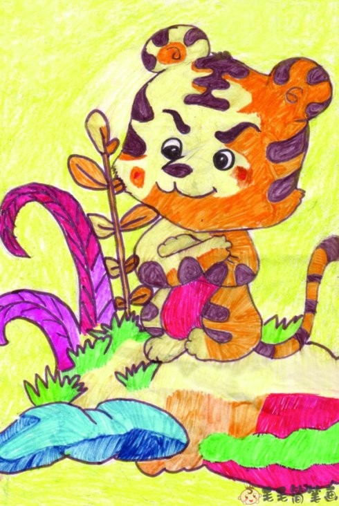 11岁画老虎图片
