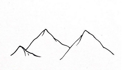 新疆山脉简笔画图片