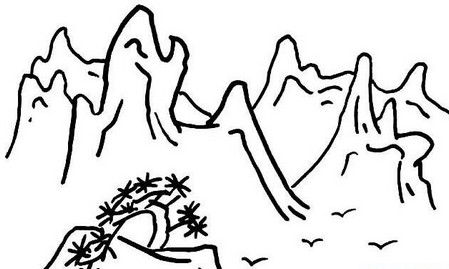 一座山脉怎么画简笔画简单漂亮 中级简笔画教程