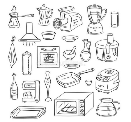 餐具和厨具的简笔画画图片