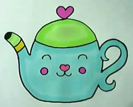 小孩子画的茶壶怎么画图片