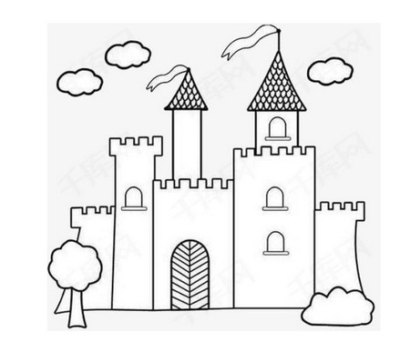 城堡简笔画幼儿园教材图片