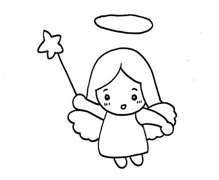 教你画简单好看的彩色小天使简笔画