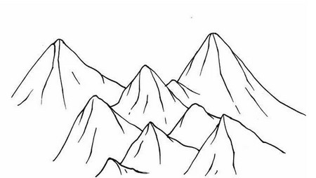山脉的画法简笔画图片