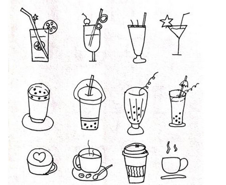 10种饮料简笔画 健康图片