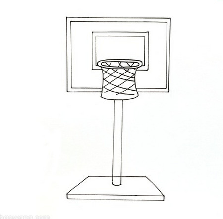 简易篮球架画法图片
