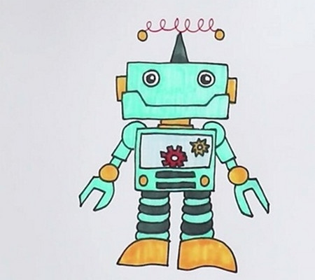 三年级机器人简笔画图片