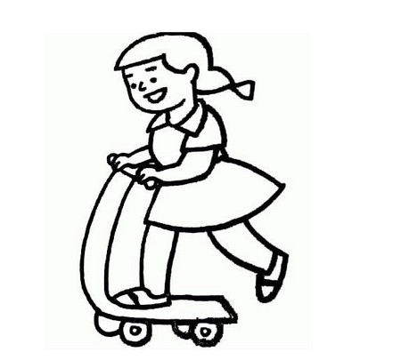 幼儿滑板车简笔画图片大全 中级简笔画教程