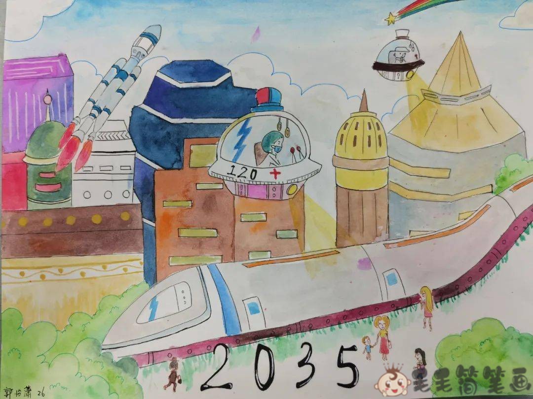 2035年手绘海报图片